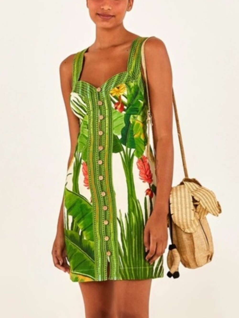 Farm Rio Fresh Forest Scarf Mini Dress